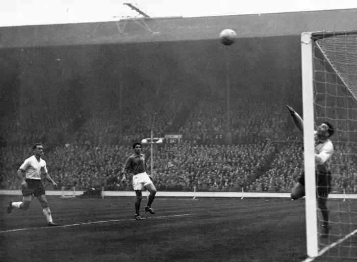 Framed Print : England v France International match at Wembley Tom Finney