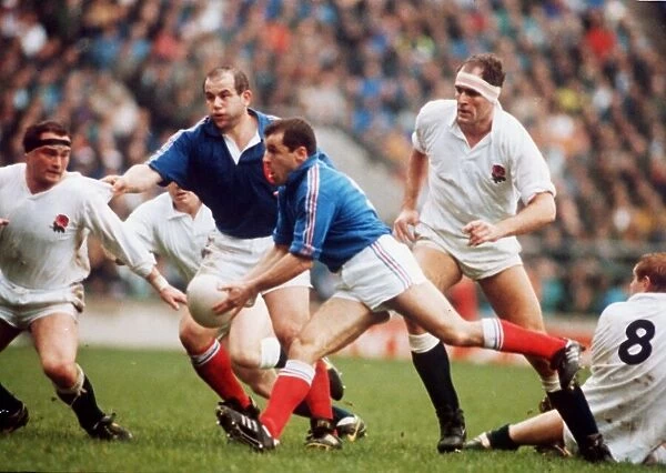 England v France Rugby Union Five Nations match at Twickenham. 16th March 1991