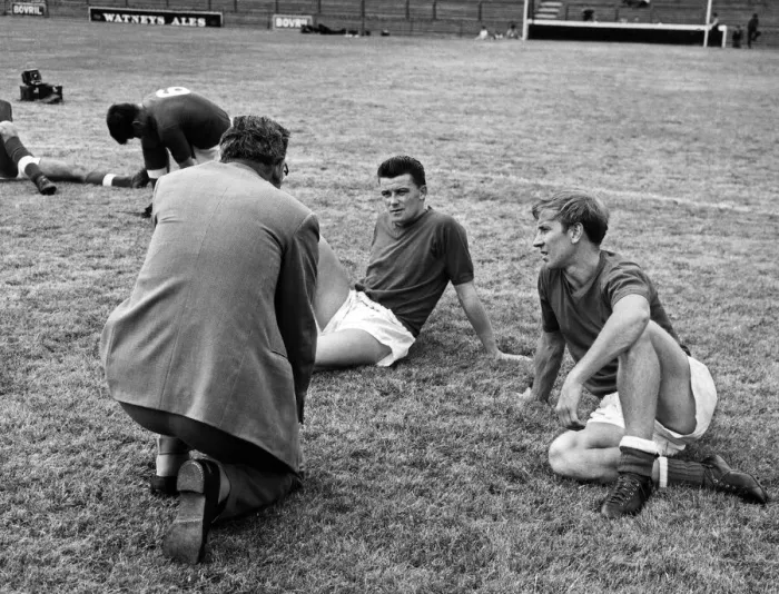 Framed Print : England v Fulham practice match at Craven Cottage August 1961