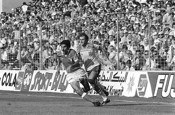 England v Kuwait at world cup 1982 Trevor Francis during