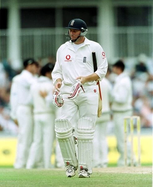 England v New Zealand Cricket 4th Test Oval 1999 Michael Atherton walks back to
