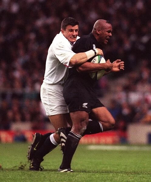 England v New Zealand Rugby Union World Cup October 1999 Martin Corry tries to