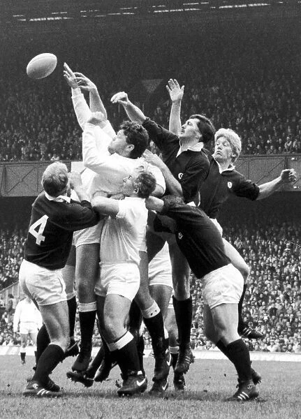 England v Scotland Calcutta Cup 19th March 1985 Action from a line out during