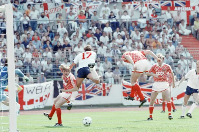 Framed Print : England v Soviet Union 1-3 1988 European Championships, Hanover Germany Group Match B
