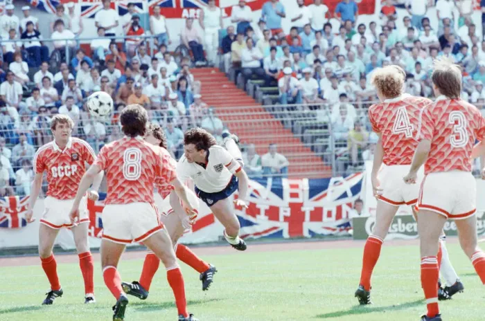 Framed Print : England v Soviet Union 1-3 1988 European Championships, Hanover Germany Group Match B
