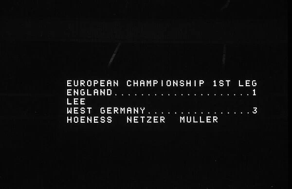 England v West Germany Football April 1972 Scoreboard European1972