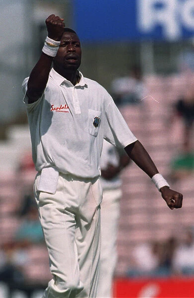 England v West Indies Sixth Test match at the Oval. West Indies bowler Curtly