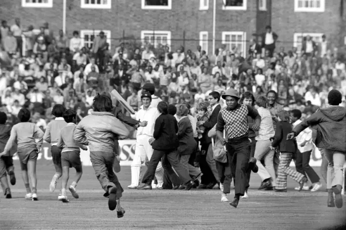 Framed Print : England vs. West Indies. West Indian fans on the pitch Framed Print : England vs. West Indies. West Indian fans on the pitch