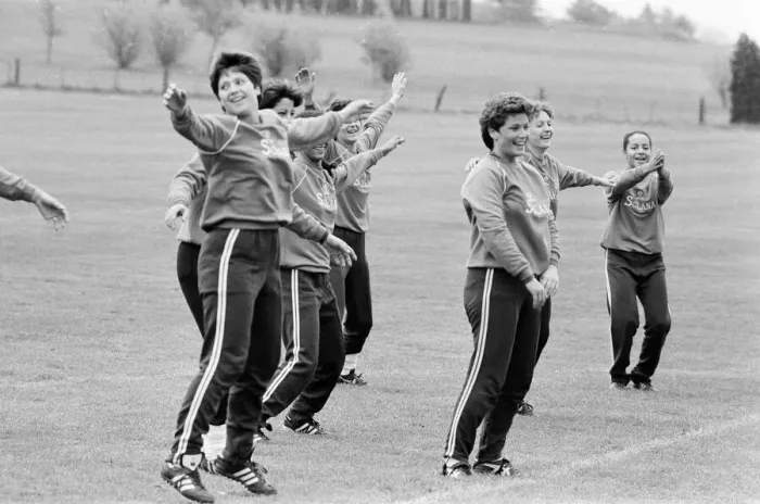 Framed Print : England Womens Football Team, pictured during training session ahead of their
