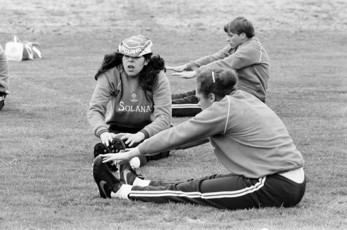Framed Print : England Womens Football Team, pictured during training session ahead of their Framed Print : England Womens Football Team, pictured during training session ahead of their