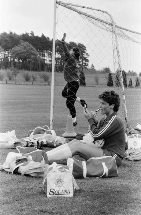 Framed Print : England Womens Football Team, pictured during training session ahead of their