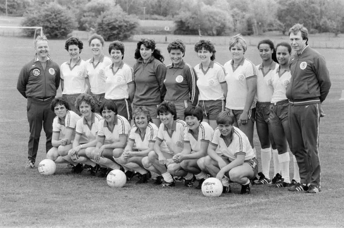 Framed Print : England Womens Football Team, pictured during training session ahead of their