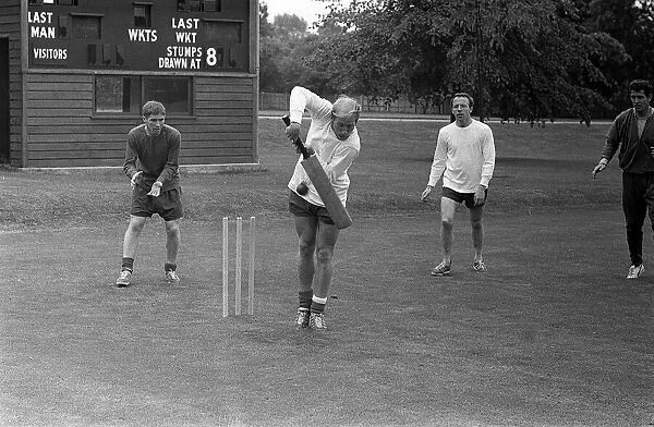 England World Cup players Bobby Charlton, Alan Ball and Nobby Stiles playing cricket July