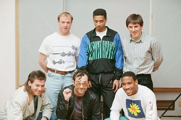 England World Cup Squad in the recording studio after joining music group New Order to