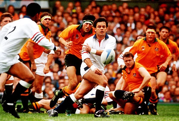 Englands Will Carling playing against Austraila in the World Cup 1991