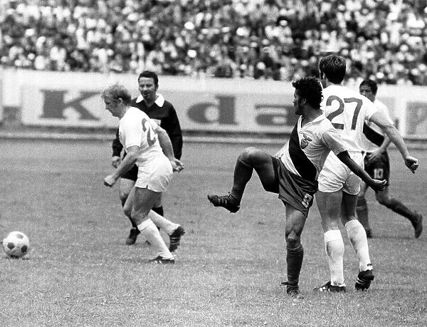 Englands Frances Lee in action against Ecuador in the 1970 World Cup Finals which were