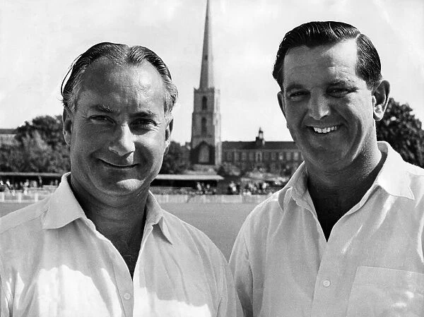English cricketer Don Kenyon (left), man on the right to be confirmed. Circa 1964