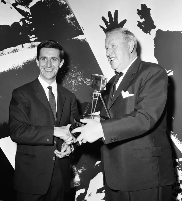 Framed Print : English cyclist Tommy Simpson receives the 1965 Sports Personality of the Year trophy Framed Print : English cyclist Tommy Simpson receives the 1965 Sports Personality of the Year trophy