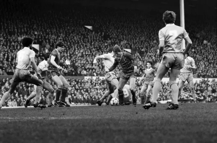 Framed Print : English FA Cup match at Anfield Liverpool 2 v Stoke City 0 January 1983