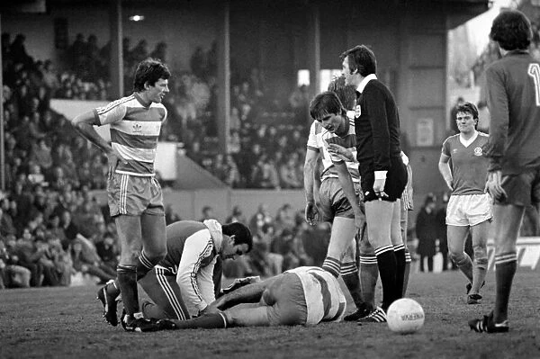 English FA Cup match. Blackpool 0 v Queens Park Rangers 0. January 1982 MF05-17-030