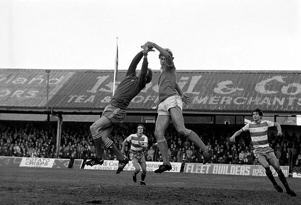 English FA Cup match. Blackpool 0 v Queens Park Rangers 0. January 1982 MF05-17-012