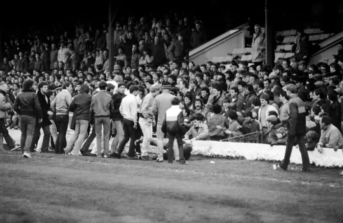 Framed Print : English FA Cup match Blackpool 2 v Manchester City 1 Trouble in the crowd Framed Print : English FA Cup match Blackpool 2 v Manchester City 1 Trouble in the crowd