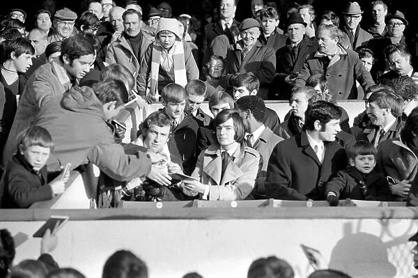 English FA Cup match at Highbury watched by Peter Marinello Arsenal 1 v Blackpool 1