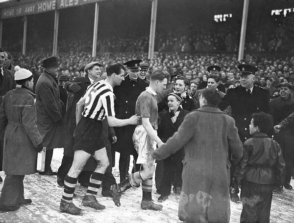 English FA Cup match. Notts County 1 v Chelsea 0. Notts County players mobbed