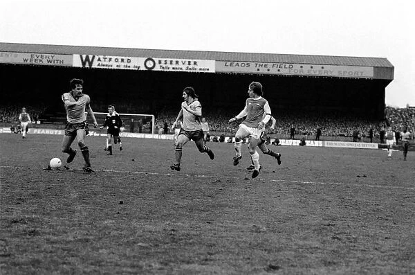 English FA Cup match at Vicarage Road. Watford 1 v Arsenal 2. March 1980 LF02-03-129