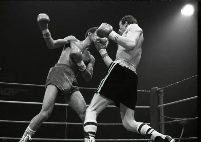 Framed Print : English flyweight boxer Charlie Magri in action during his fight against Eleoncio Framed Print : English flyweight boxer Charlie Magri in action during his fight against Eleoncio