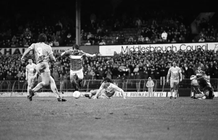 Framed Print : English League Division Three match at Ayresome Park. Middlesbrough 4 v Bournemouth