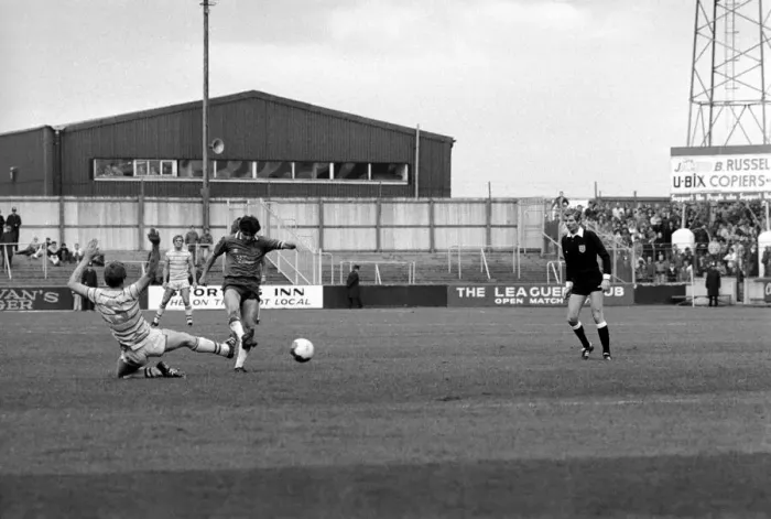 Framed Print : English League Division Two match. Carlisle 0 v Chelsea 0. October 1983 MF12-10-001
