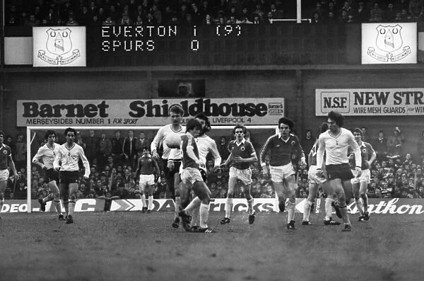 English League Division One match at Goodison Park. Everton 1 v Tottenham Hotspur 1