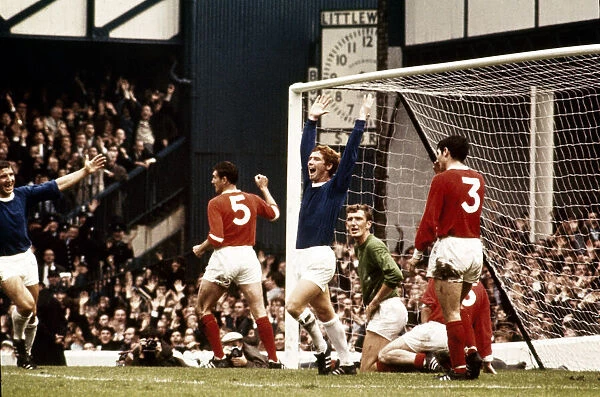 English League Division One match at Goodison Park Everton 3 v Manchester United 1