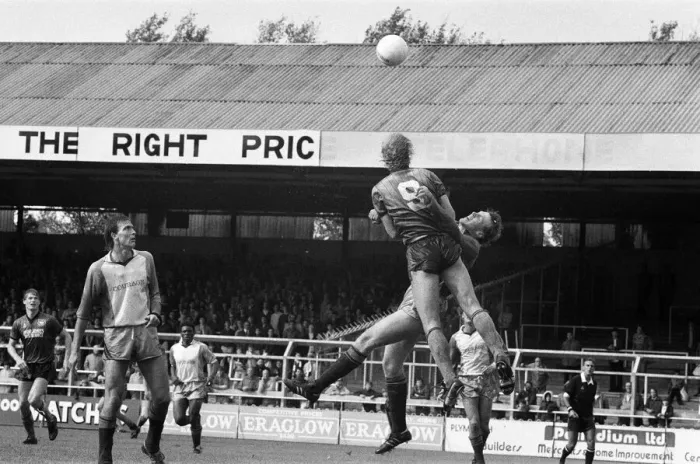 Framed Print : English League Division Three match at Home Park. Plymouth Argyle 0 -1 Reading Framed Print : English League Division Three match at Home Park. Plymouth Argyle 0 -1 Reading
