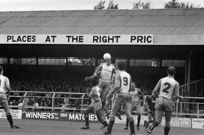 Framed Print : English League Division Three match at Home Park. Plymouth Argyle 0 -1 Reading Framed Print : English League Division Three match at Home Park. Plymouth Argyle 0 -1 Reading