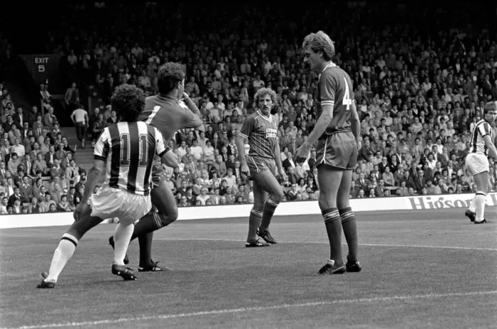 Framed Print : English League Division One match. Liverpool 2 v West Bromwich Albion 0 Framed Print : English League Division One match. Liverpool 2 v West Bromwich Albion 0