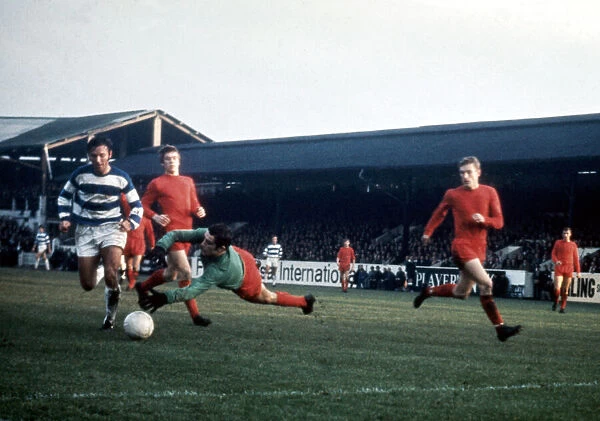 English League Division Two match at Loftus Road Queens Park Rangers 1 v Leicester