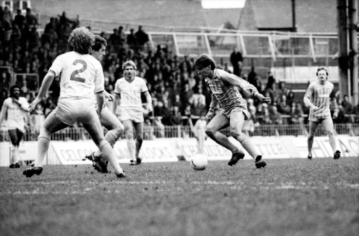 Framed Print : English League Division Two match at Maine Road. Manchester City 2 v Cardiff City 1