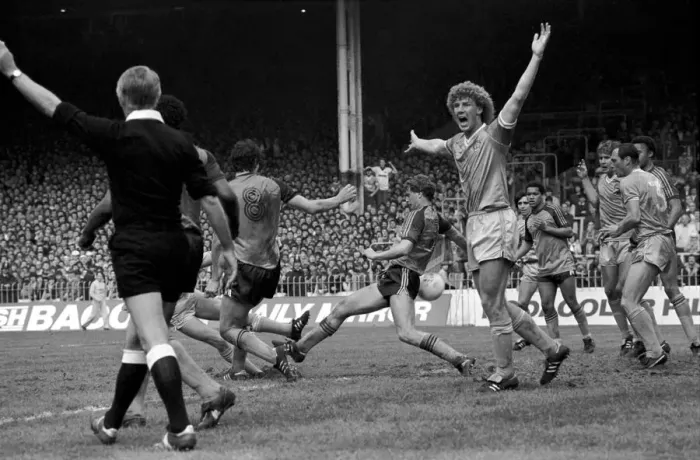 Framed Print : English League Division One match. Manchester City 0 v Luton Town 1. May 1983 MF11-29-098 Framed Print : English League Division One match. Manchester City 0 v Luton Town 1. May 1983 MF11-29-098