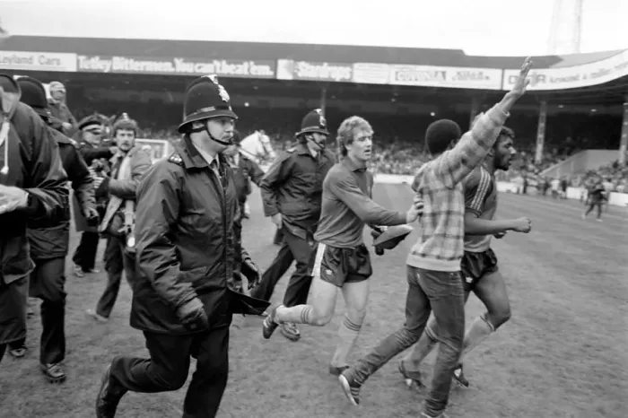 Framed Print : English League Division One match. Manchester City 0 v Luton Town 1. May 1983 MF11-29-106