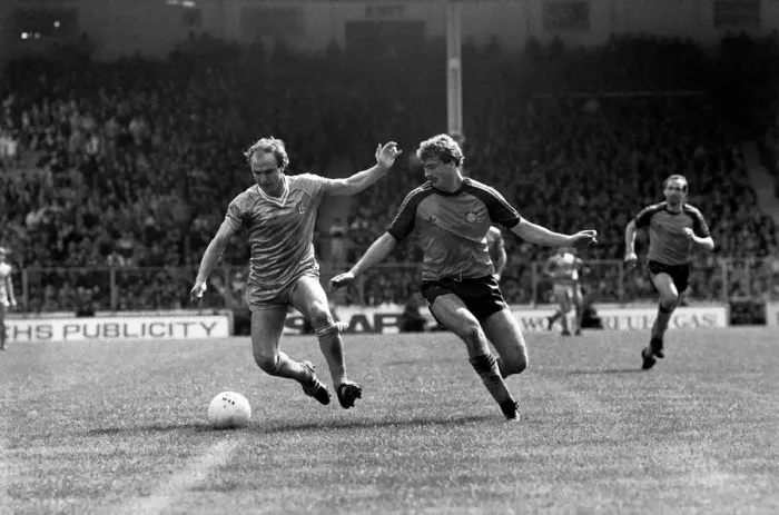 Framed Print : English League Division One match. Manchester City 0 v Luton Town 1. May 1983 MF11-29-162