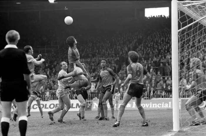 Framed Print : English League Division One match. Manchester City 0 v Luton Town 1. May 1983 MF11-29-085