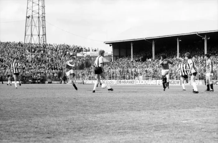 Framed Print : English League Division One match. Notts County 3 v Manchester United 2