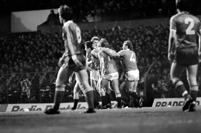 Framed Print : English League Division One match at Old Trafford. Manchester United 2 v Brighton 0 Framed Print : English League Division One match at Old Trafford. Manchester United 2 v Brighton 0