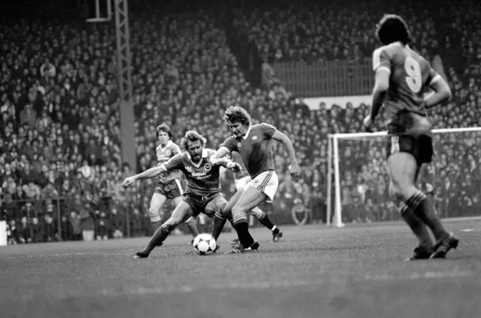 Framed Print : English League Division One match at Old Trafford. Manchester United 2 v Brighton 0