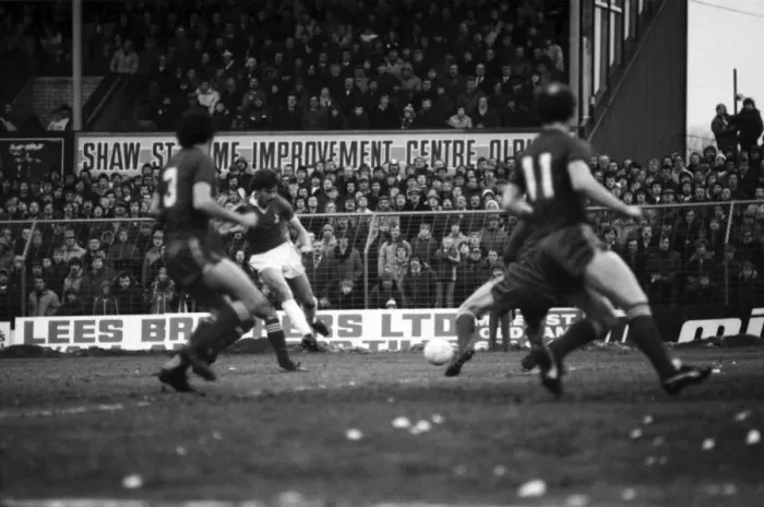 Framed Print : English League Division Two match. Oldham Athletic 0 v Blackburn Rovers 3