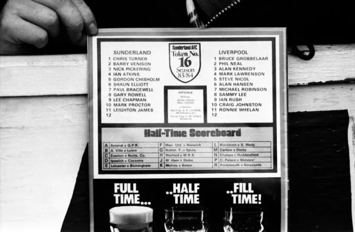 Framed Print : English League Division match at Roker Park. Sunderland 0 v Liverpool 0. February 1984 Framed Print : English League Division match at Roker Park. Sunderland 0 v Liverpool 0. February 1984