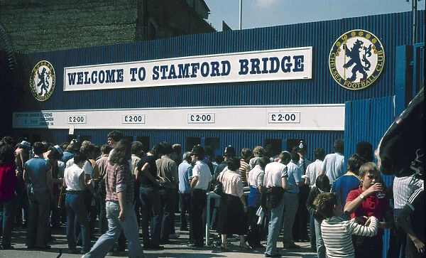 English League Division One match at Stamford Bridge. Chelsea fans make their way