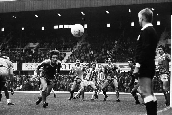 English League Division One match. Stoke 3 v Brighton and Hove Albion 0